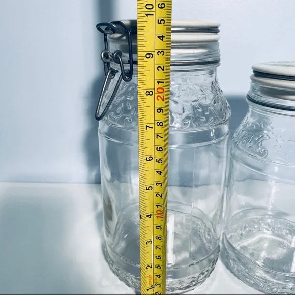 Vintage Clip Top Jar Hinged Ceramic Top Set Of 2 - Picture 16 of 16